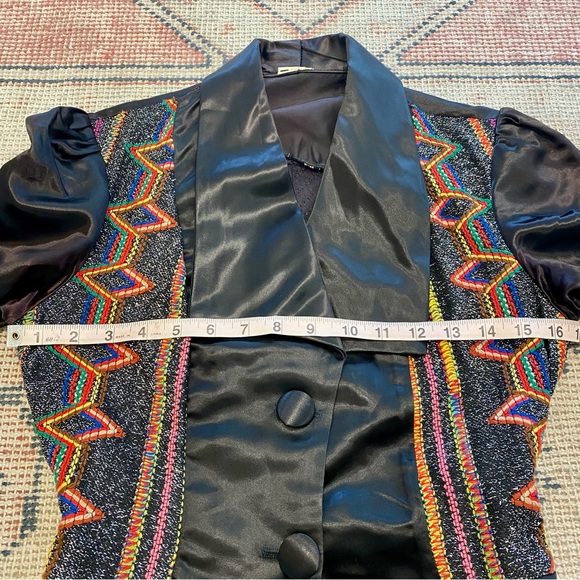 Rare vintage 70s Glam satin embroidered top! - Picture 4 of 4